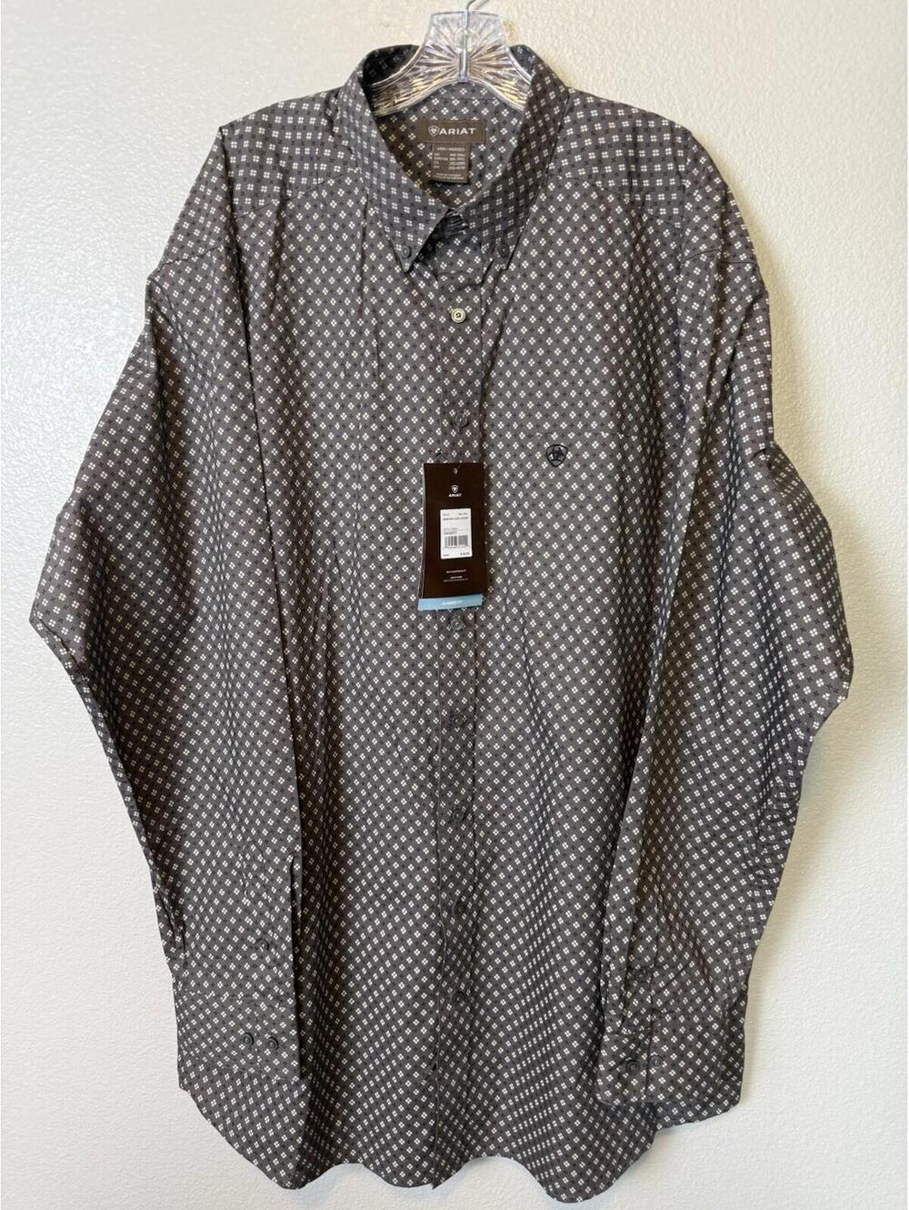 Ariat Winston Western Long Sleeve Cowboy Button Shirt Sz XXL Tall Brown NWT